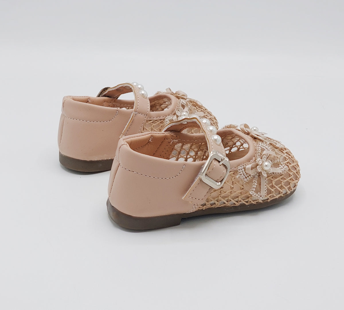 Girl's Beautiful Design Soft Sole Pumps for Kids - JJL01 (Peach)