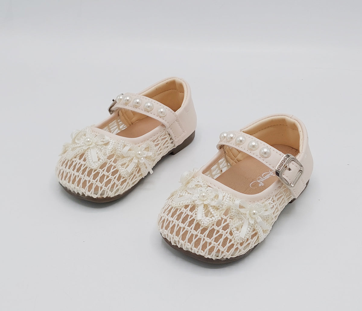 Girl's Beautiful Design Soft Sole Pumps for Kids - JJL01 (Beige)