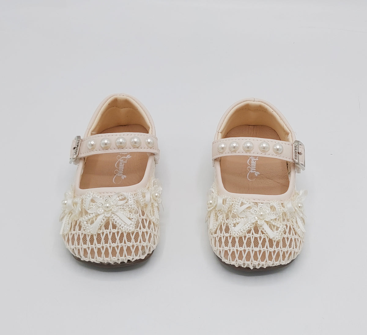 Girl's Beautiful Design Soft Sole Pumps for Kids - JJL01 (Beige)