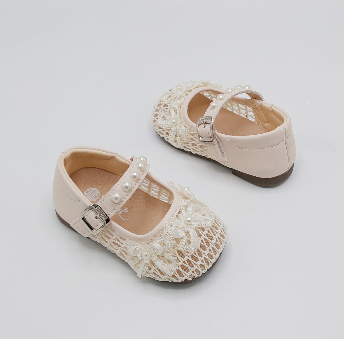 Girl's Beautiful Design Soft Sole Pumps for Kids - JJL01 (Beige)