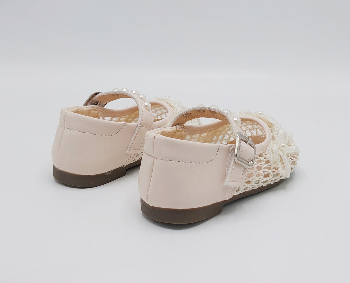 Girl's Beautiful Design Soft Sole Pumps for Kids - JJL01 (Beige)