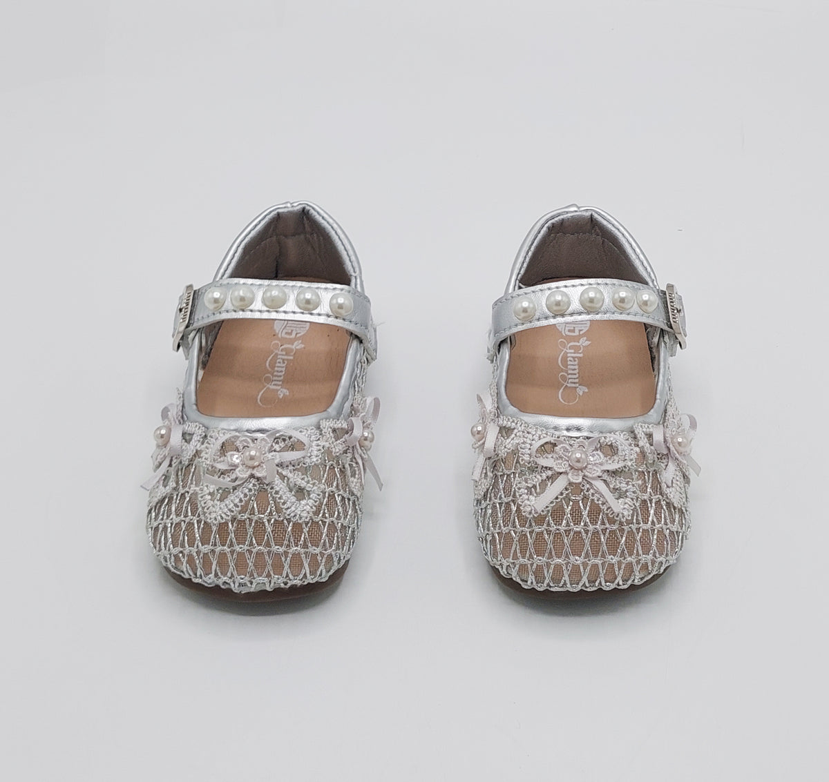 Girl's Beautiful Design Soft Sole Pumps for Kids - JJL01 (Silver)