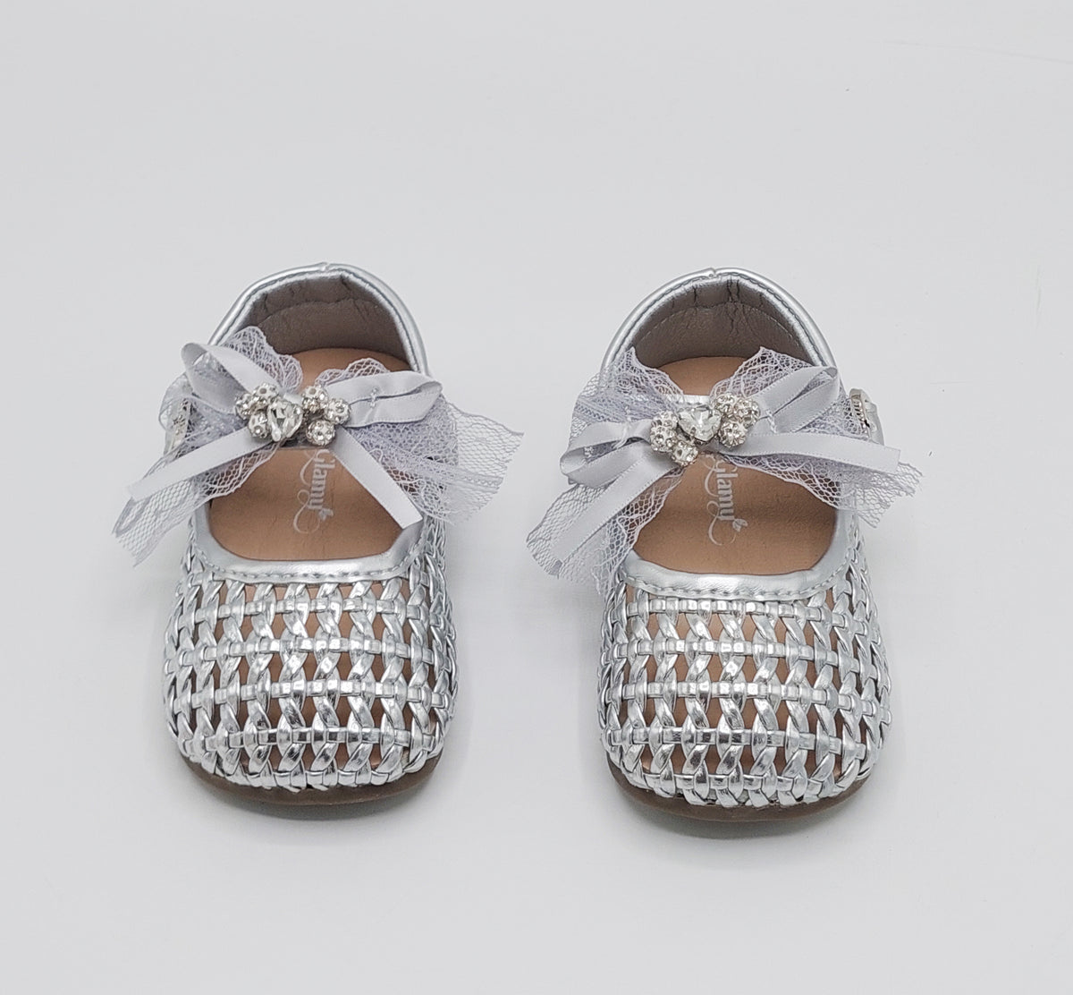 Girl's Beautiful Design Soft Sole Pumps for Kids - JJL04 (Silver)