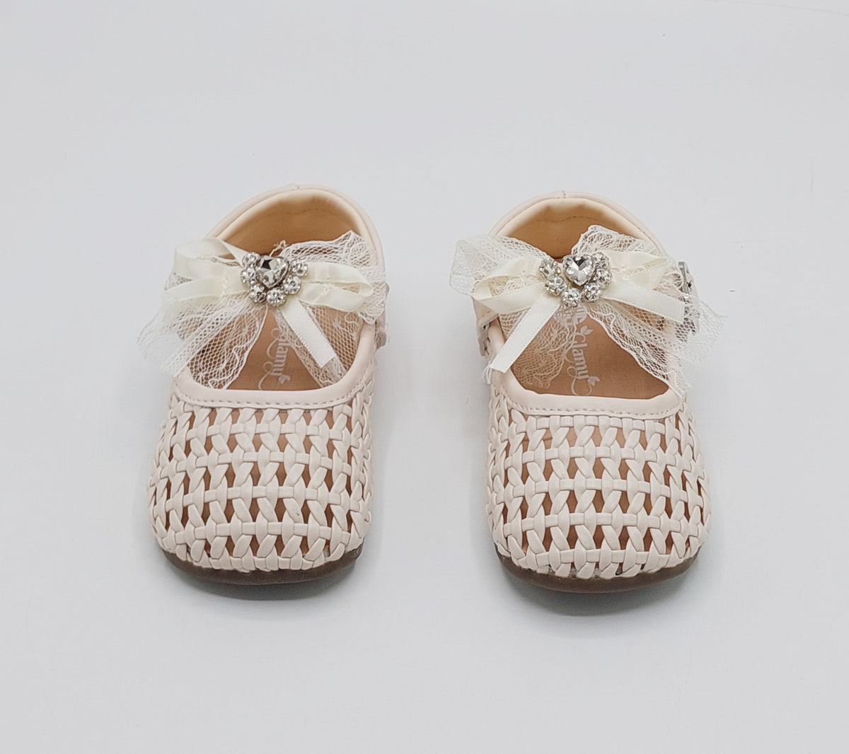 Girl's Beautiful Design Soft Sole Pumps for Kids - JJL04 (Beige)