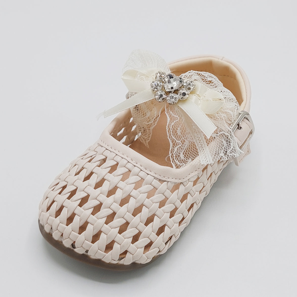 Girl's Beautiful Design Soft Sole Pumps for Kids - JJL04 (Beige)