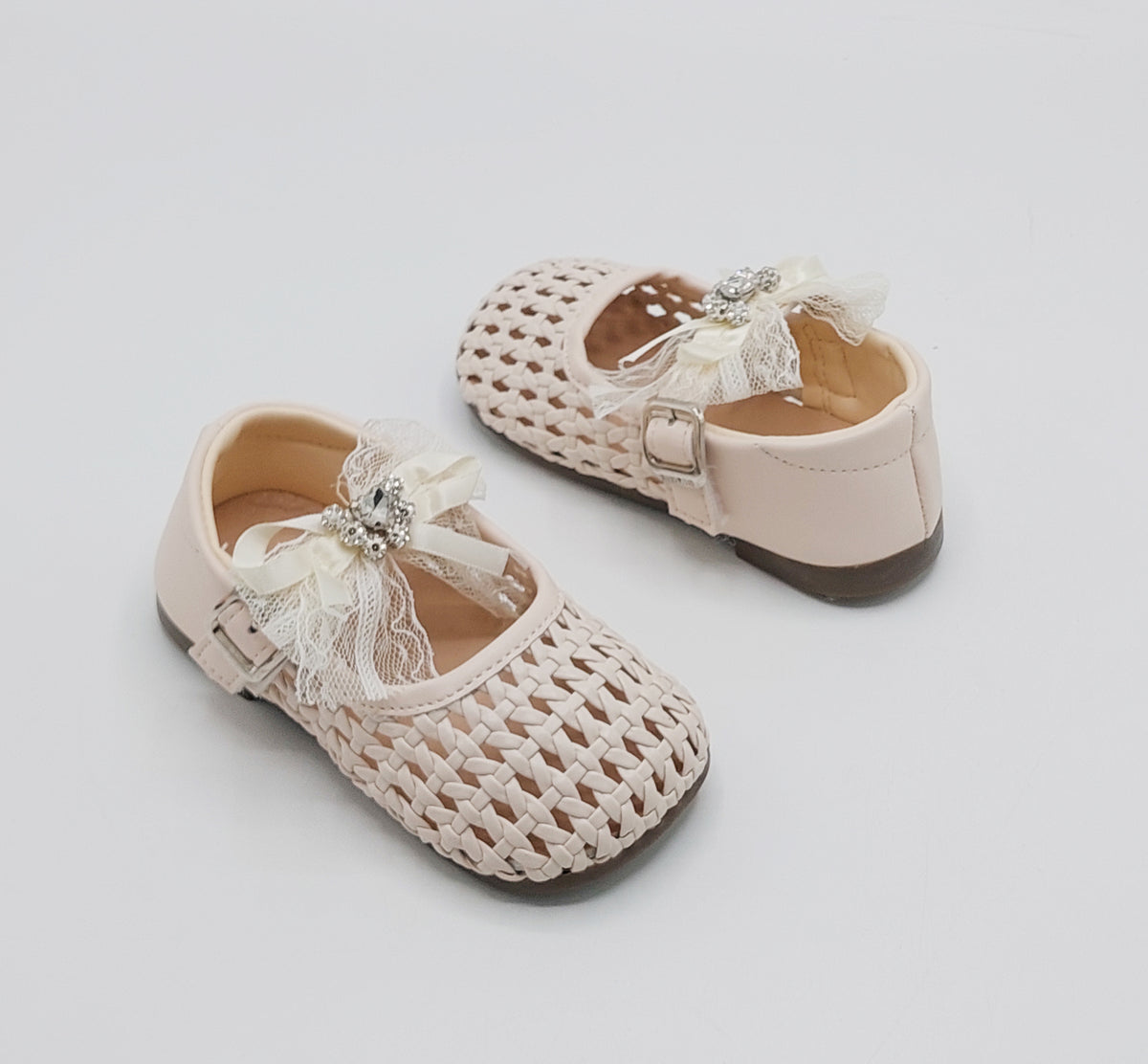 Girl's Beautiful Design Soft Sole Pumps for Kids - JJL04 (Beige)