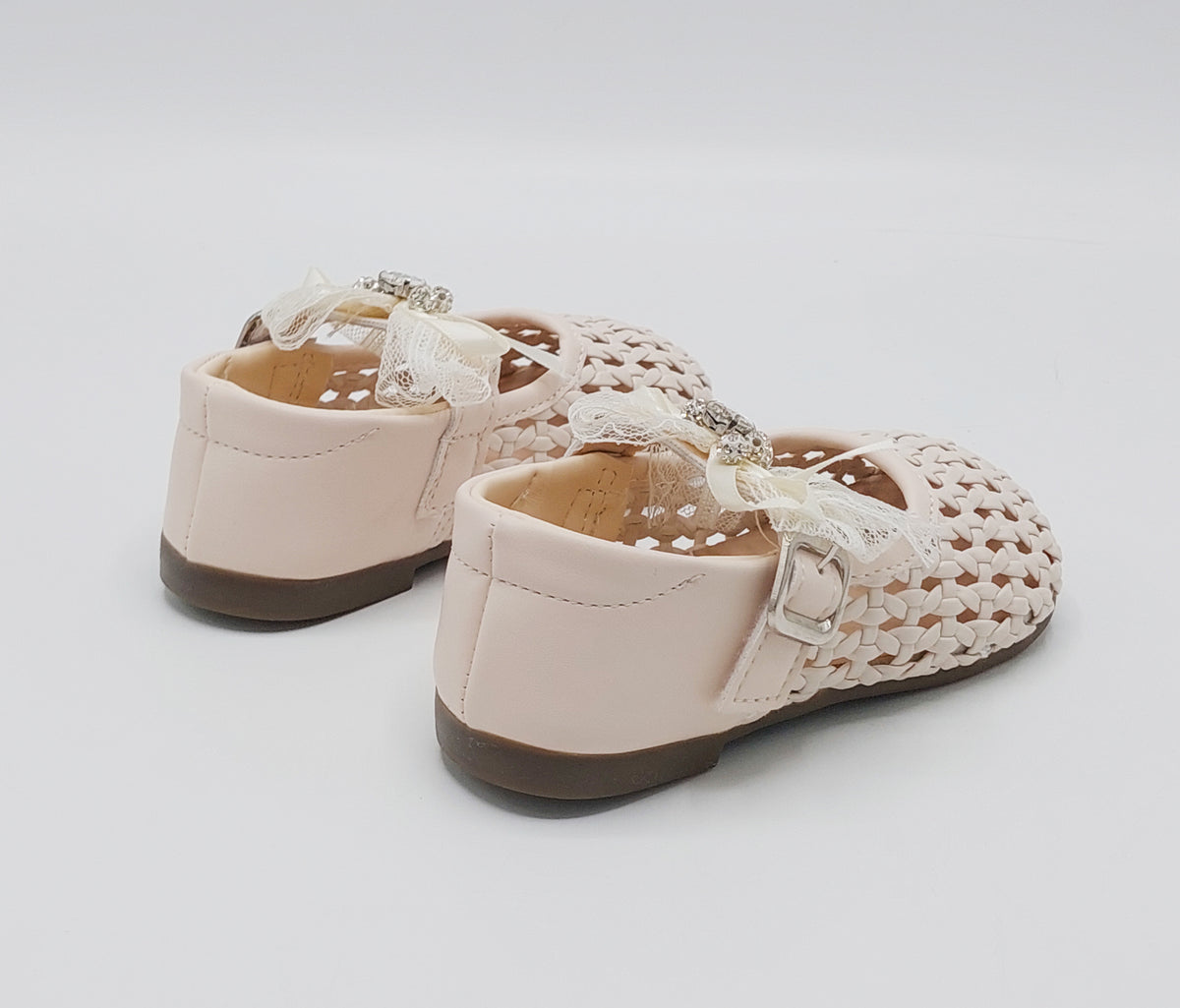 Girl's Beautiful Design Soft Sole Pumps for Kids - JJL04 (Beige)