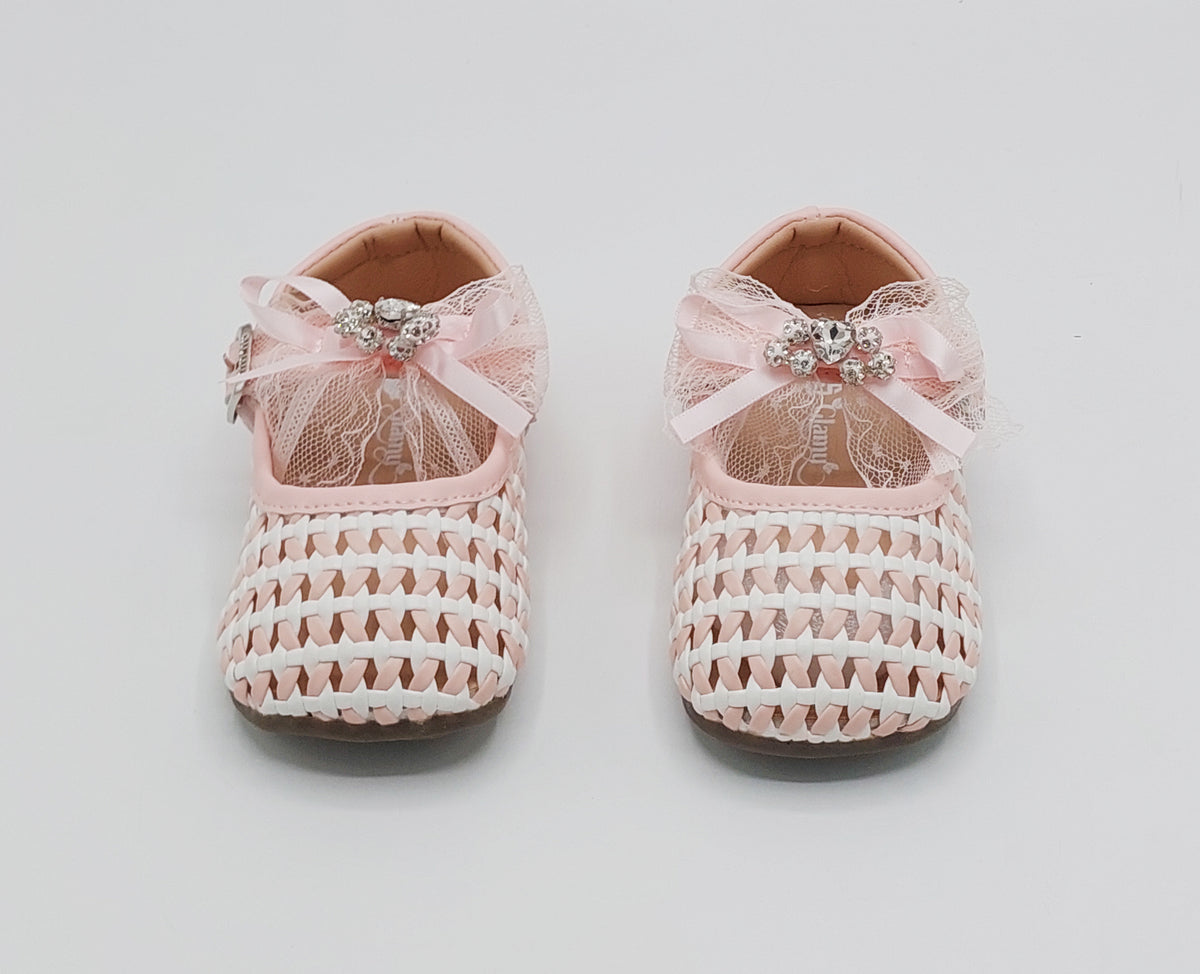 Girl's Beautiful Design Soft Sole Pumps for Kids - JJL04 (Pink)