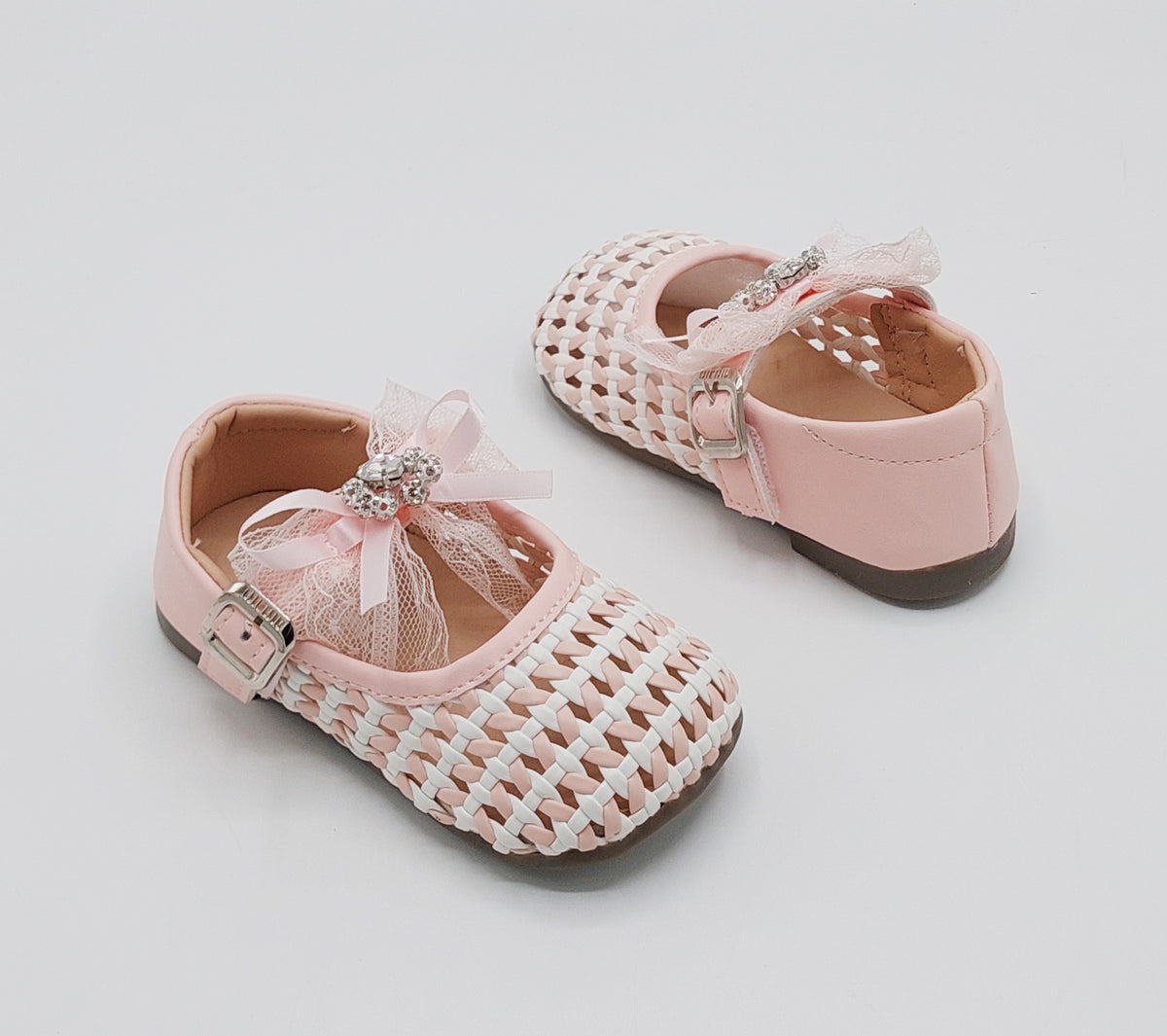 Girl's Beautiful Design Soft Sole Pumps for Kids - JJL04 (Pink)