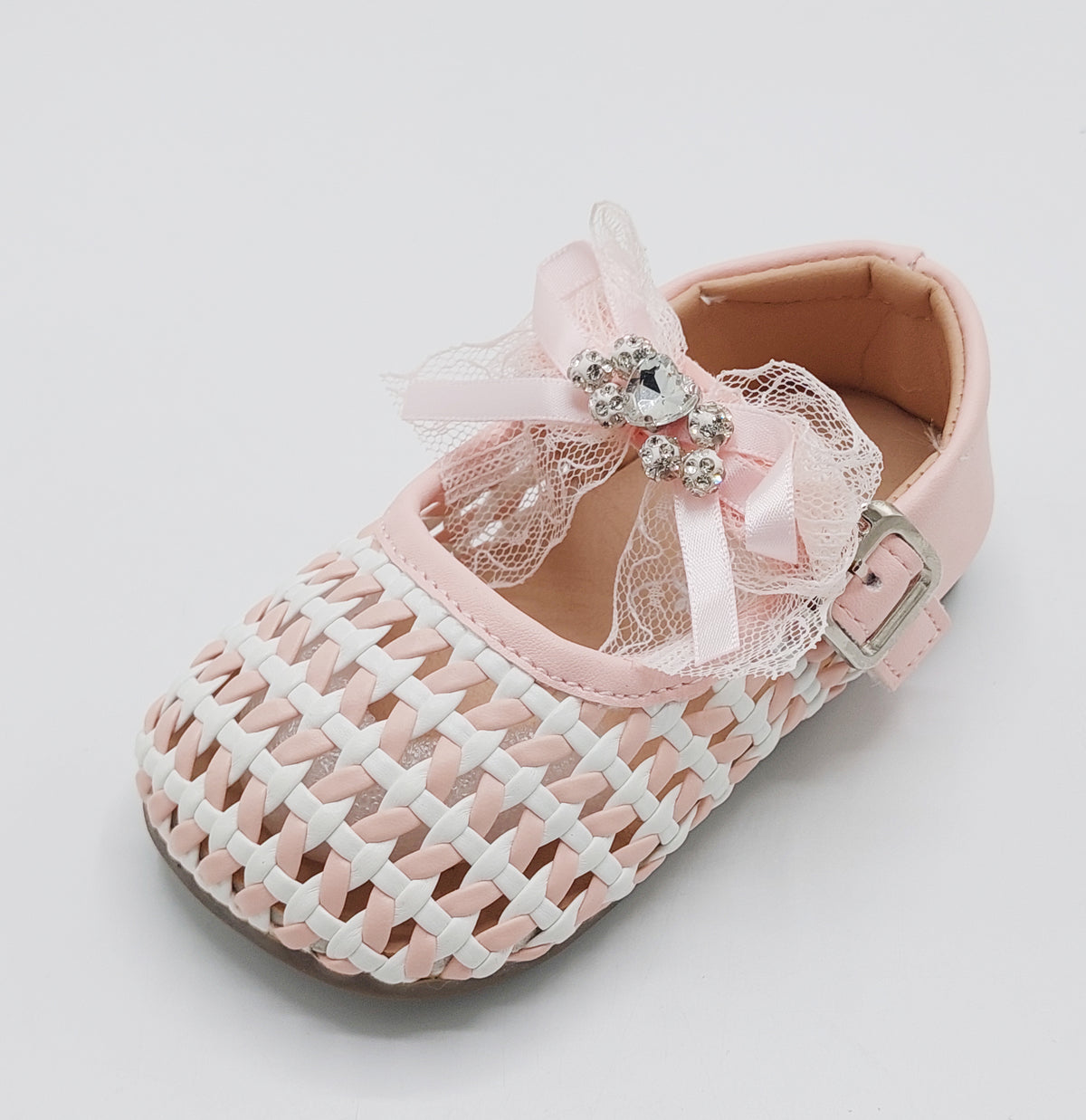Girl's Beautiful Design Soft Sole Pumps for Kids - JJL04 (Pink)