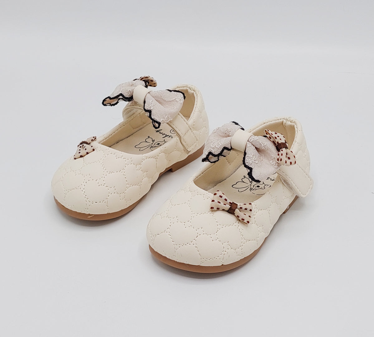 Girl's Beautiful Design Soft Sole Pumps for Kids - MYH717 (Beige)