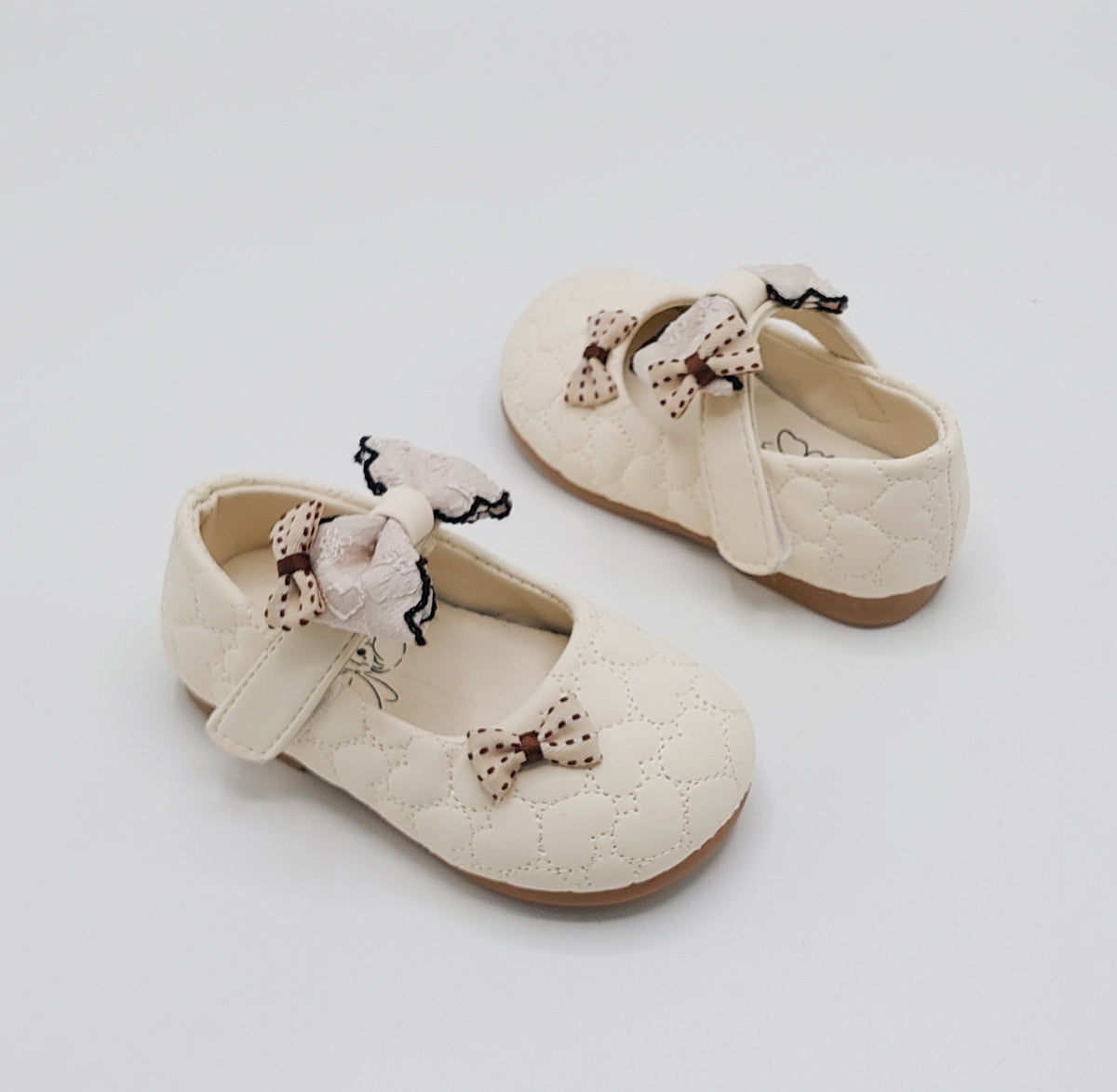 Girl's Beautiful Design Soft Sole Pumps for Kids - MYH717 (Beige)