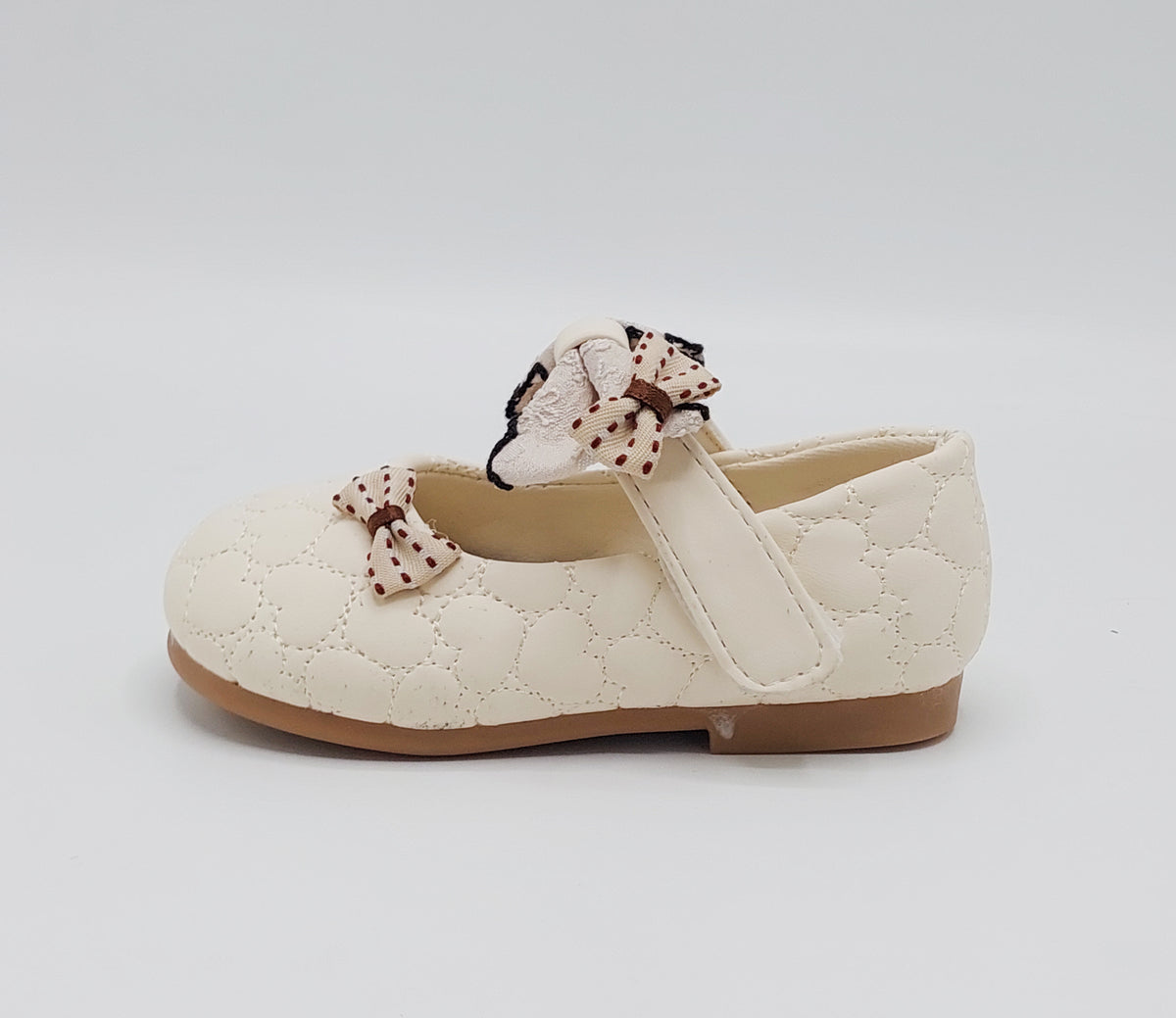 Girl's Beautiful Design Soft Sole Pumps for Kids - MYH717 (Beige)