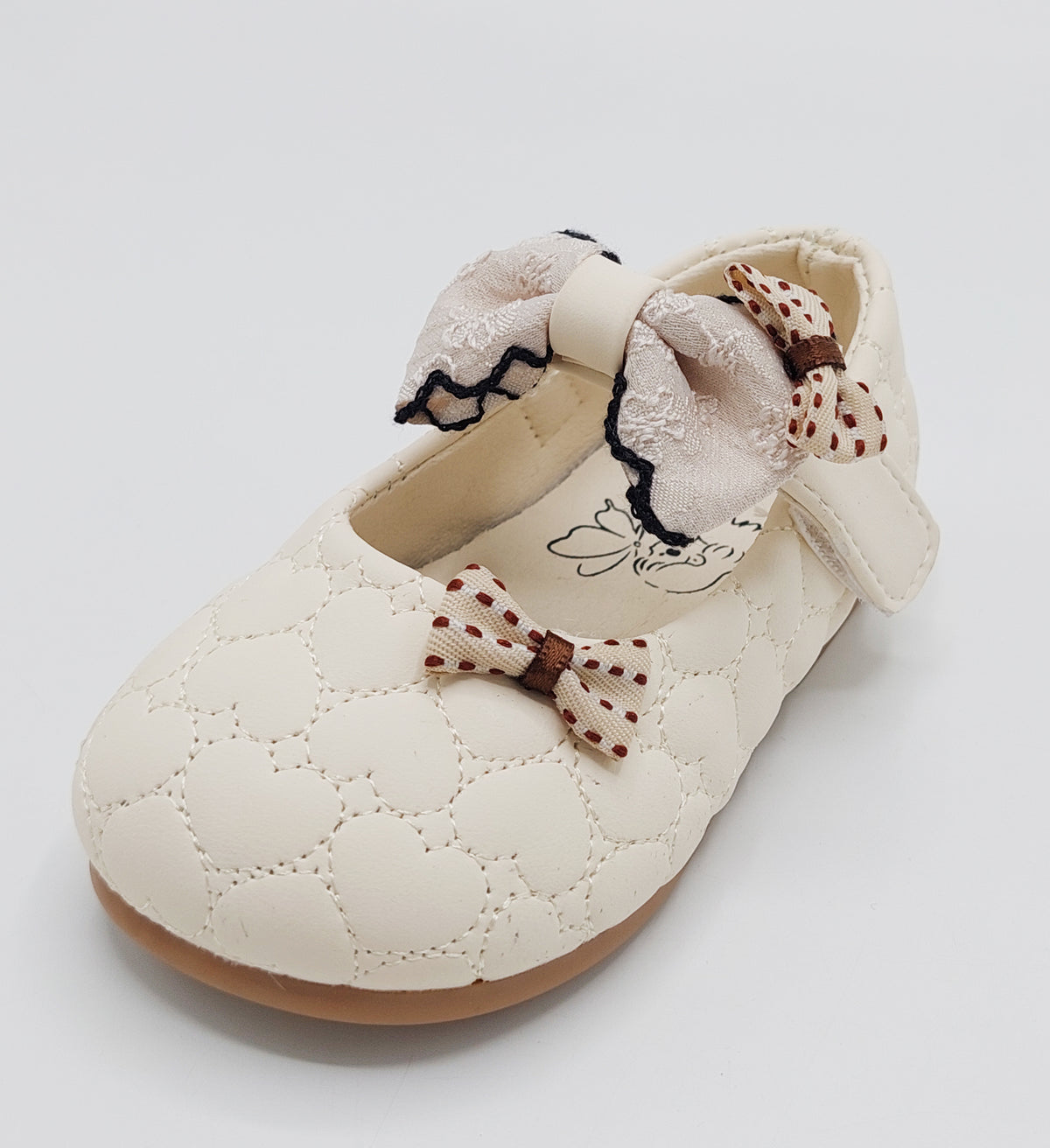 Girl's Beautiful Design Soft Sole Pumps for Kids - MYH717 (Beige)
