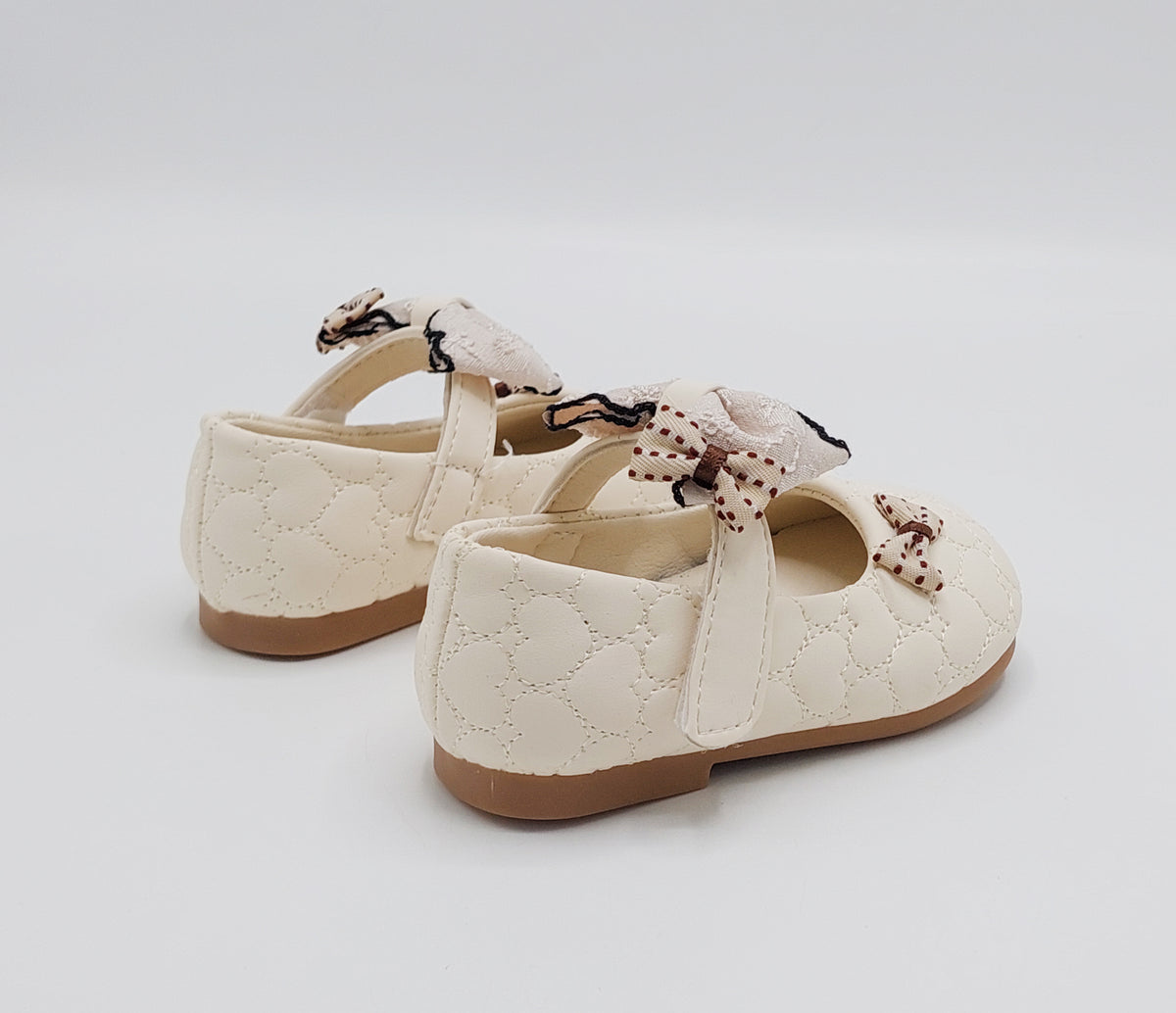 Girl's Beautiful Design Soft Sole Pumps for Kids - MYH717 (Beige)