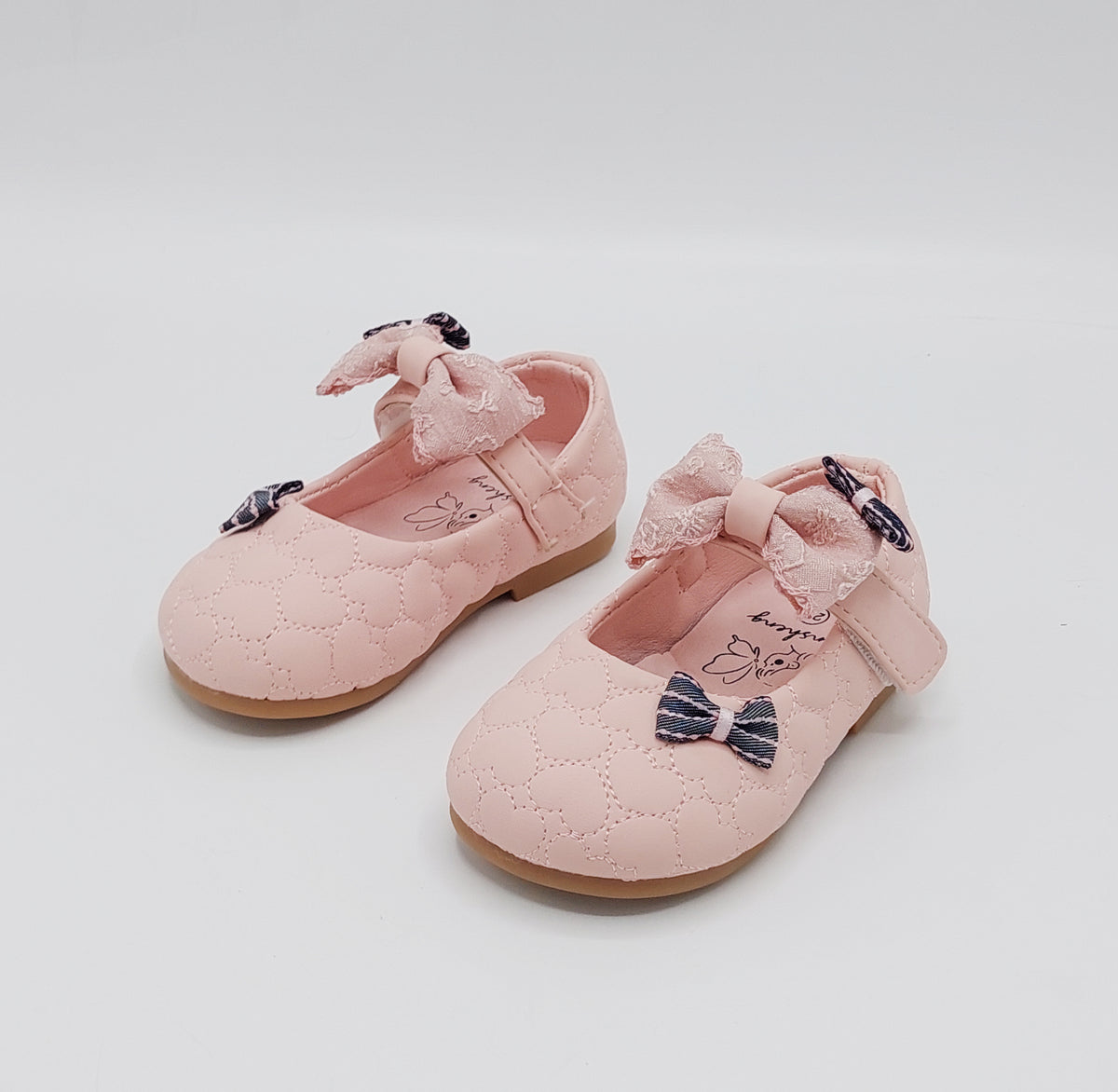 Girl's Beautiful Design Soft Sole Pumps for Kids - MYH717 (Pink)