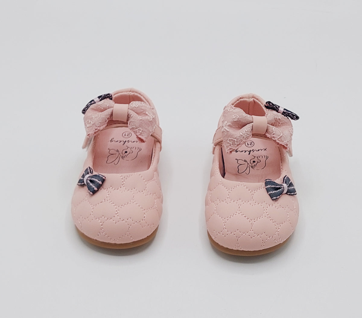 Girl's Beautiful Design Soft Sole Pumps for Kids - MYH717 (Pink)