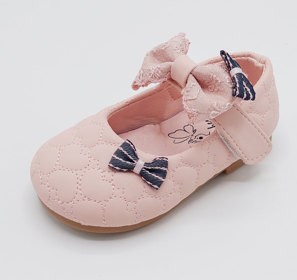 Girl's Beautiful Design Soft Sole Pumps for Kids - MYH717 (Pink)