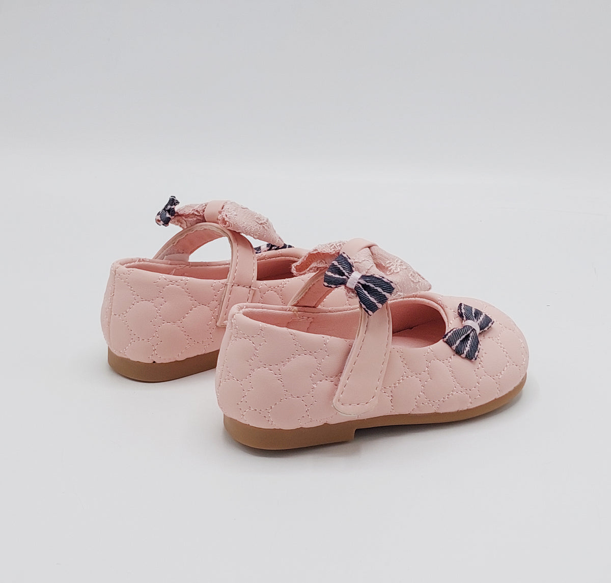 Girl's Beautiful Design Soft Sole Pumps for Kids - MYH717 (Pink)
