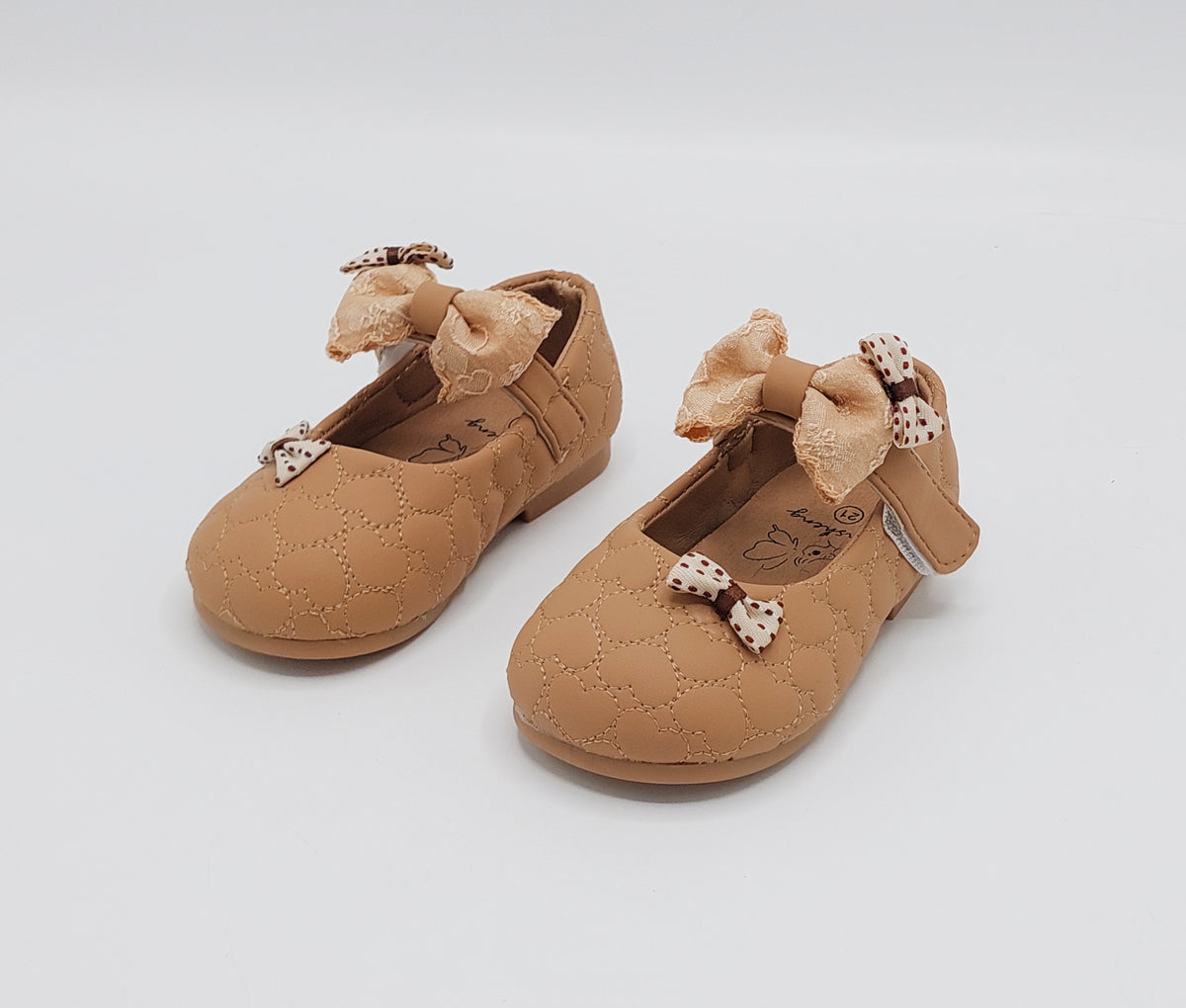 Girl's Beautiful Design Soft Sole Pumps for Kids - MYH717 (Brown)