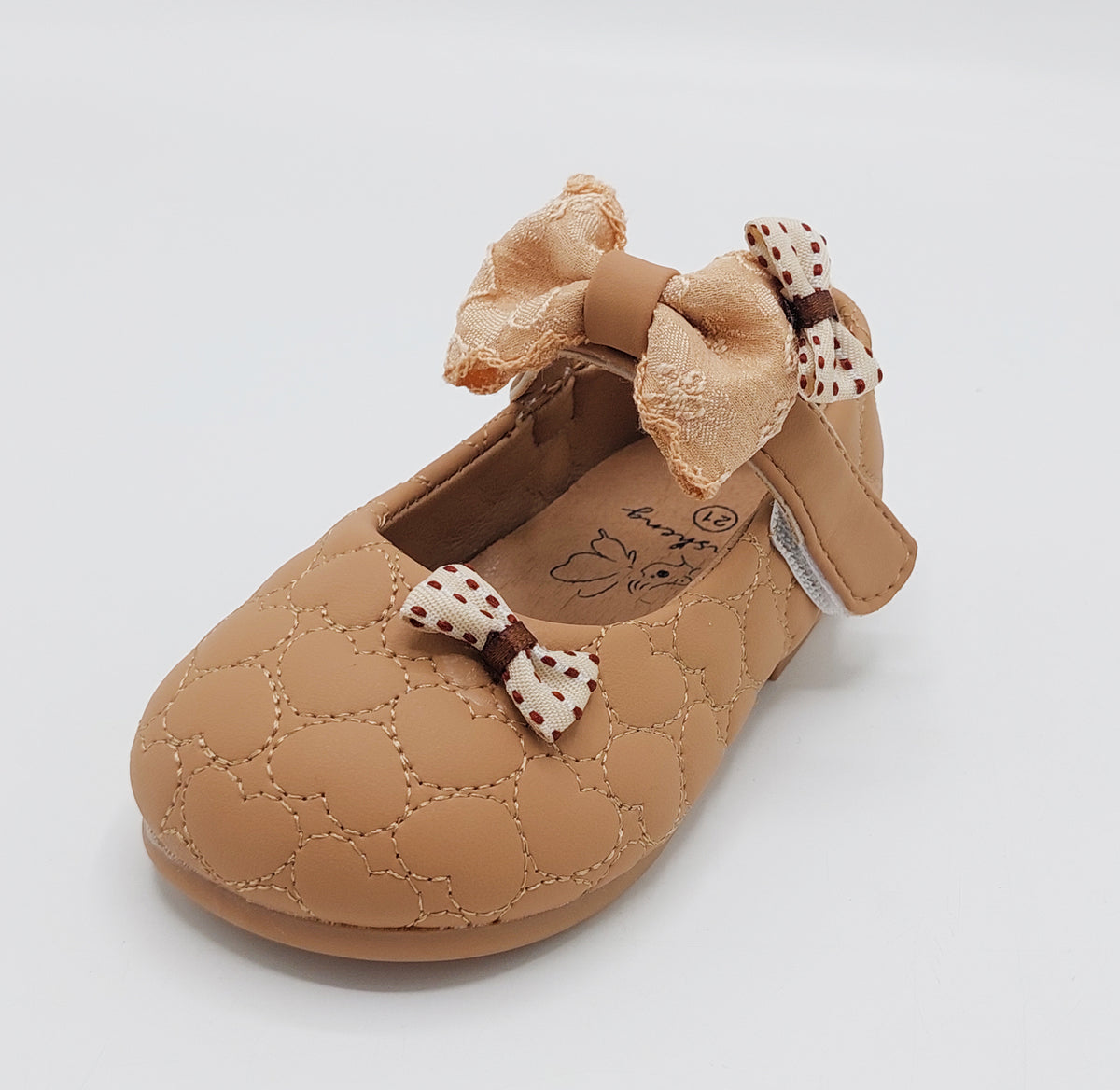 Girl's Beautiful Design Soft Sole Pumps for Kids - MYH717 (Brown)