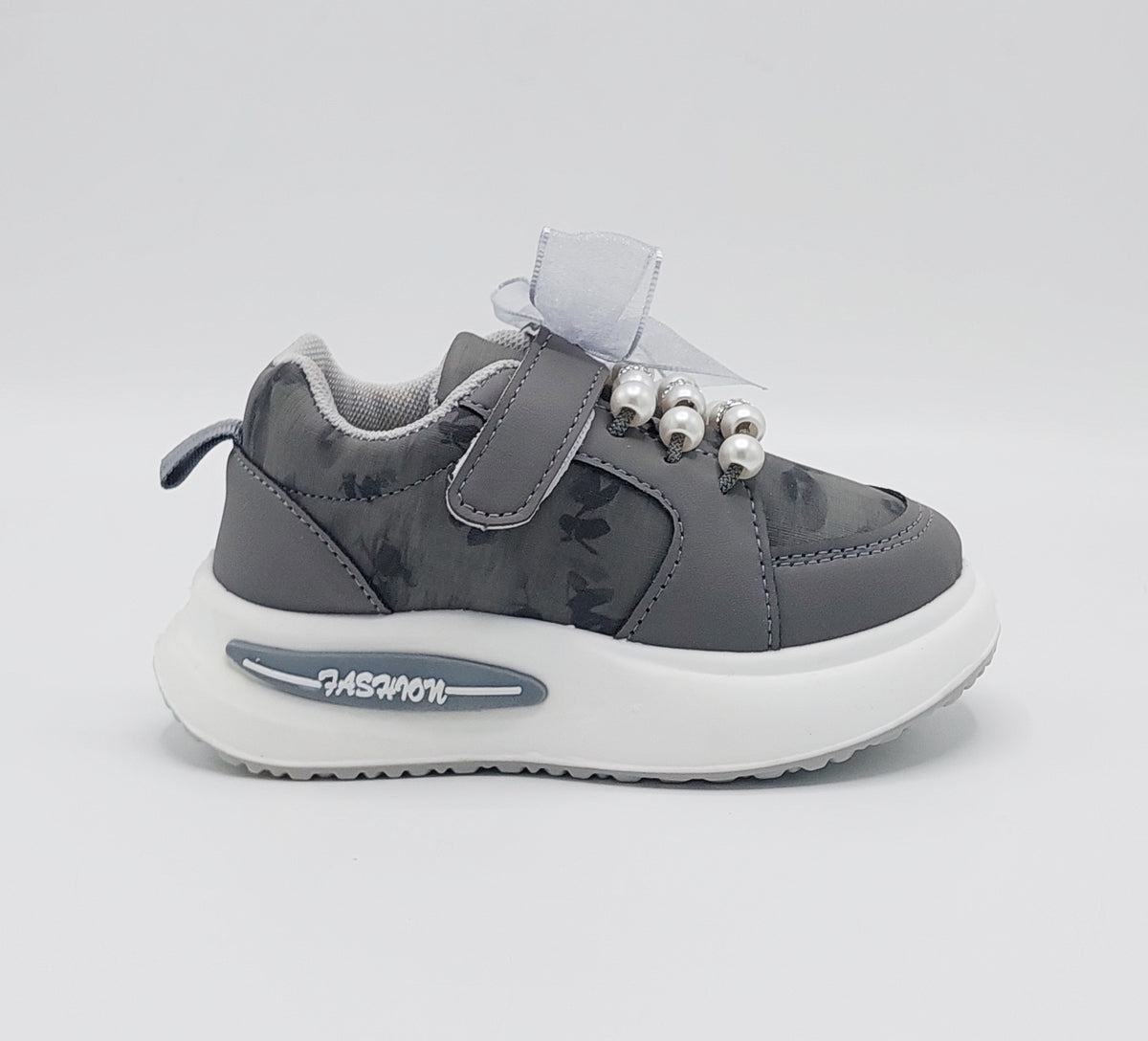 Beautiful Design Fancy Look Sneakers for Kids Girls - 818890 (Gray)