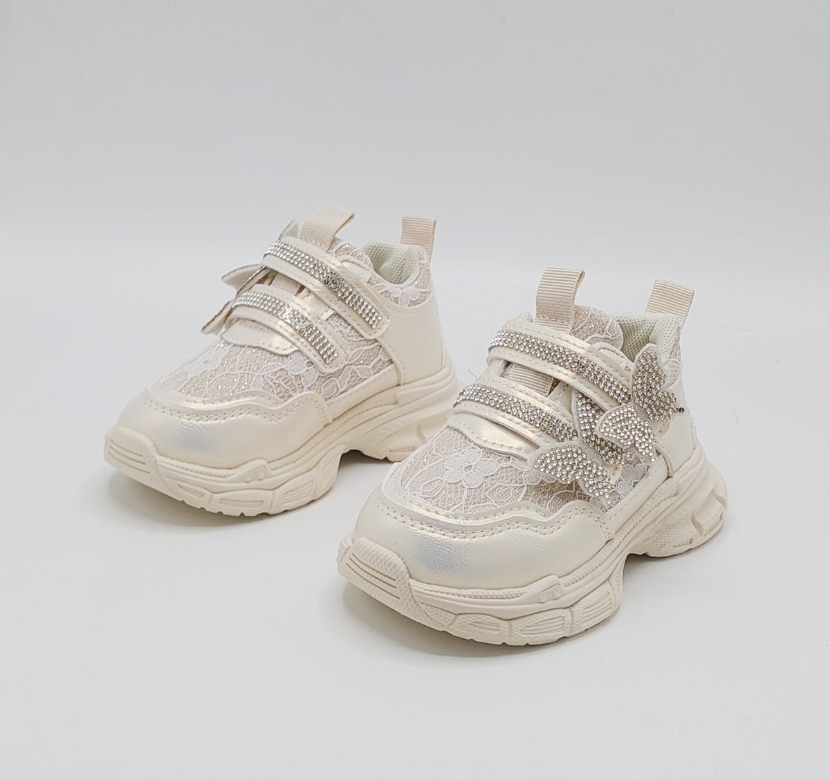 Beautiful Design Fancy Look Sneakers for Kids Girls - LO108 (Beige)