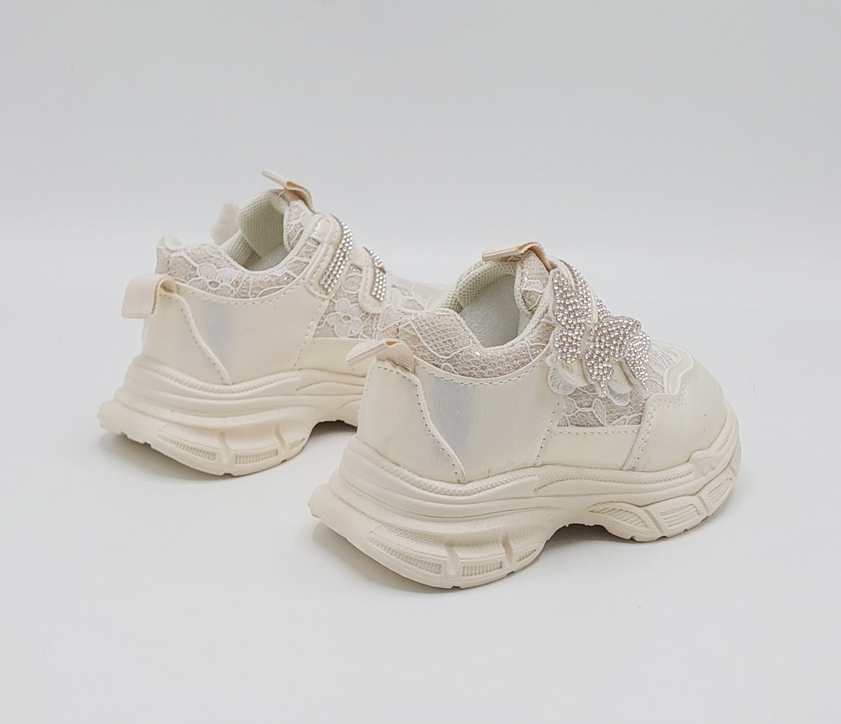 Beautiful Design Fancy Look Sneakers for Kids Girls - LO108 (Beige)
