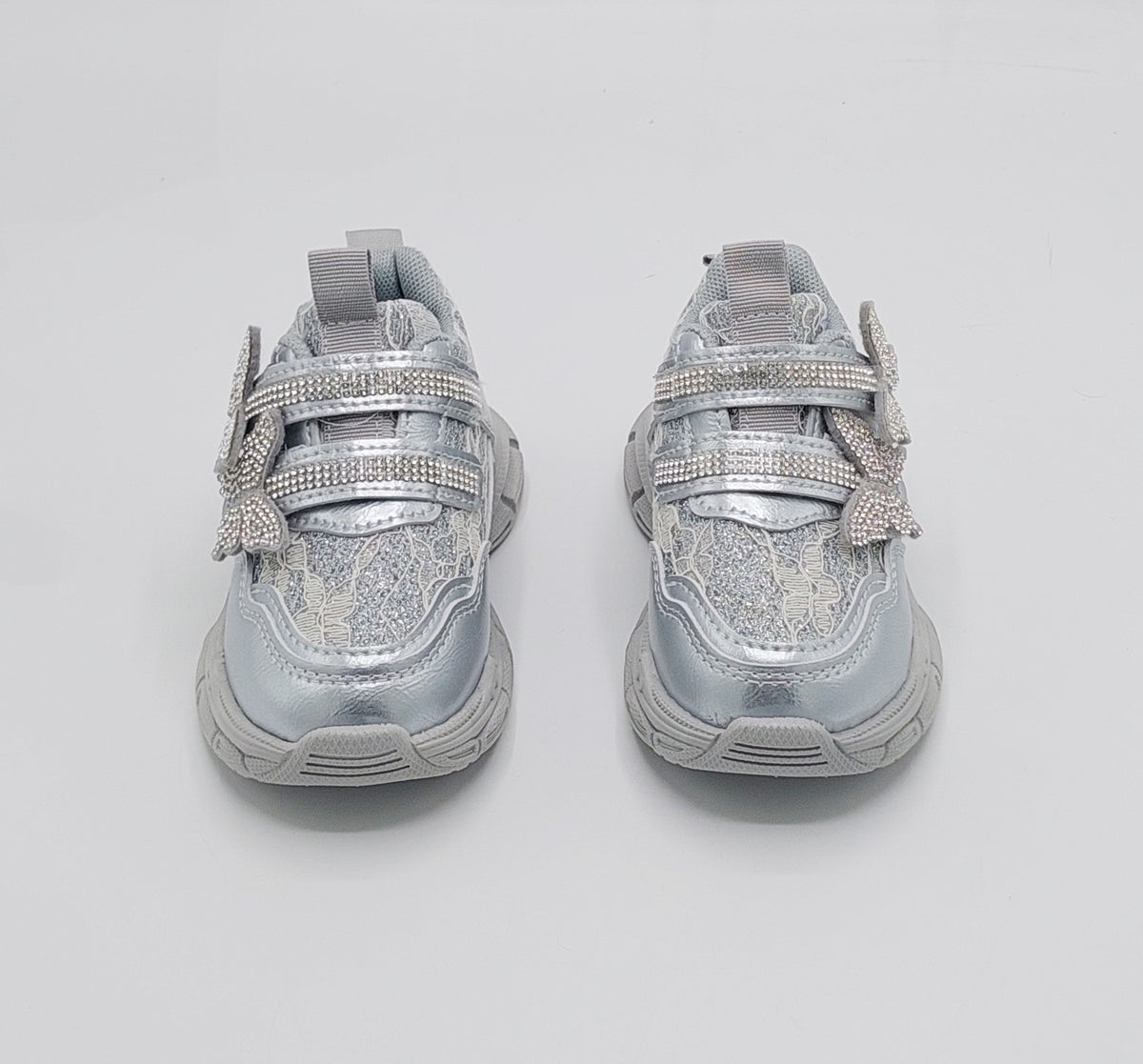Beautiful Design Fancy Look Sneakers for Kids Girls - LO108 (Silver)