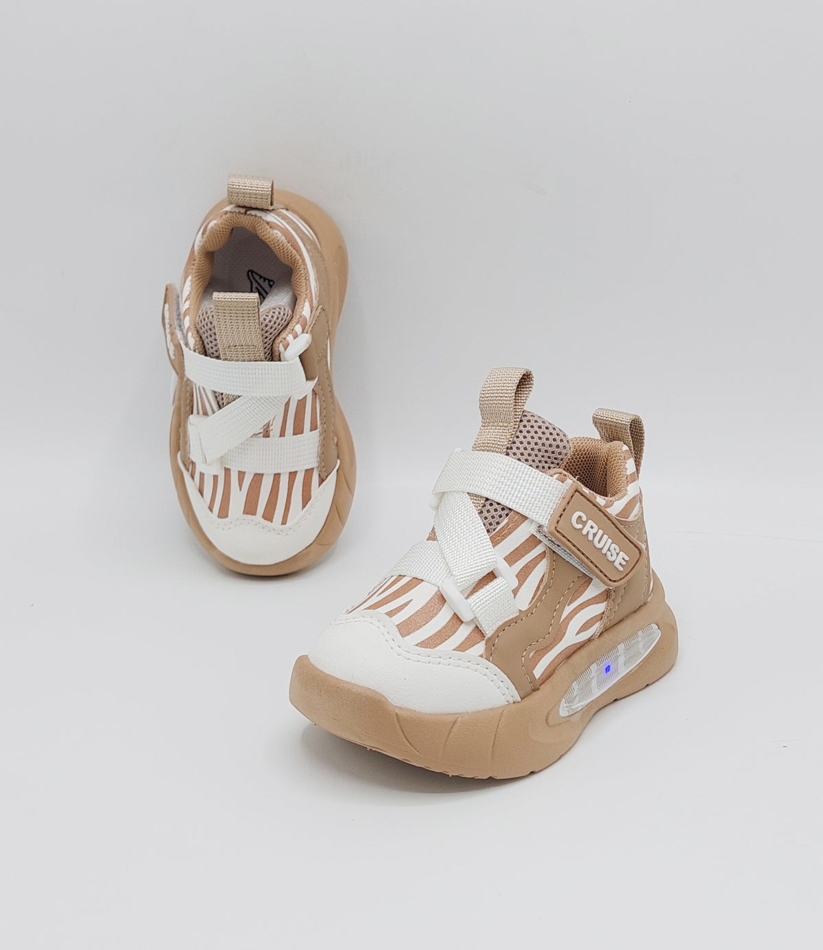 Lights in Sole Trendy Look Sneakers for Kids - LO110 (Beige)