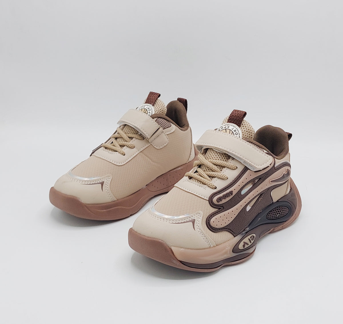 Premium Quality Sporty Look Sneakers for Kids - PF619 (Khaki)