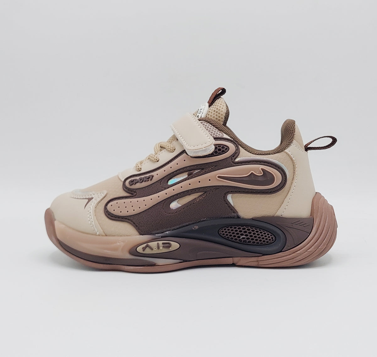 Premium Quality Sporty Look Sneakers for Kids - PF619 (Khaki)
