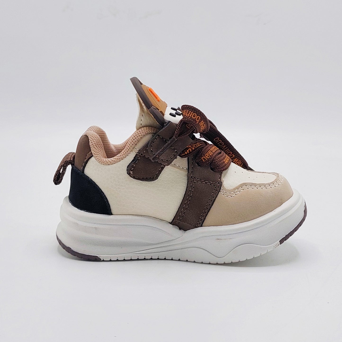 Cute Design Soft Sole Trendy Look Sneakers for Kids - 603M12 (Brown)