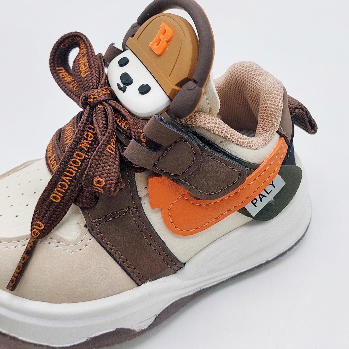 Cute Design Soft Sole Trendy Look Sneakers for Kids - 603M12 (Brown)