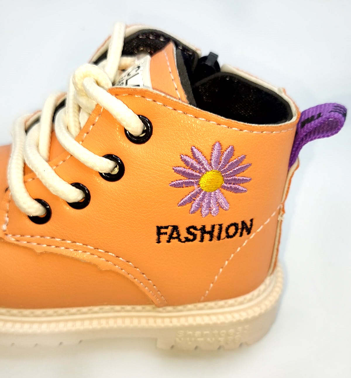 Beautiful Flower Printed Soft Sole Long Shoes for Kids Girls - 817