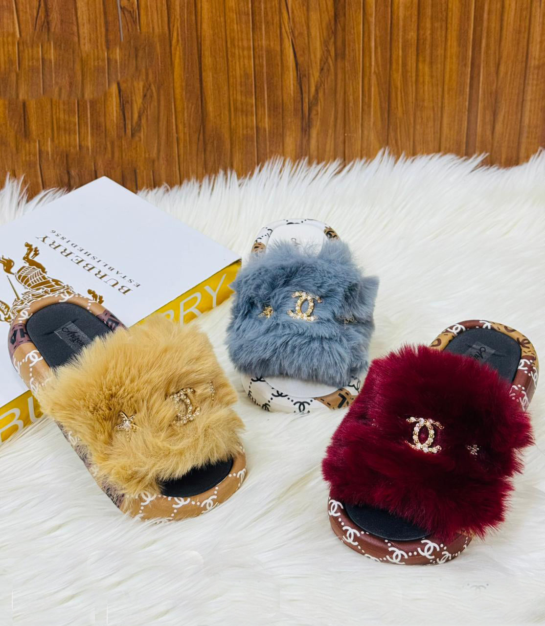 Girls Soft Comfy Fur Softies Slippers for Kids - BA106