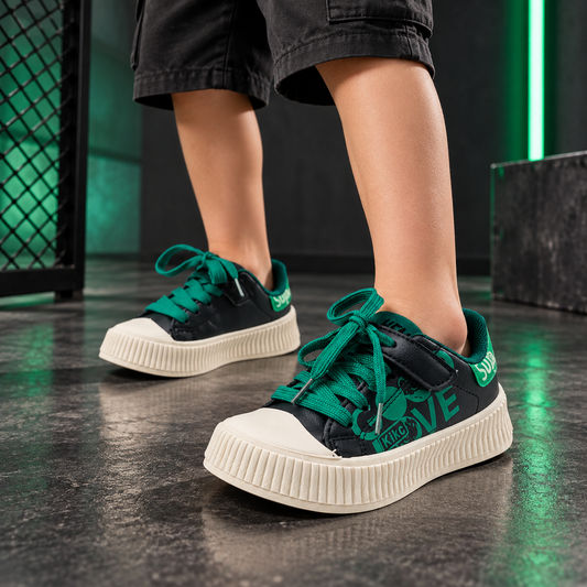 Premium Quality Trendy Look Sneakers for Kids - D05 (Black)