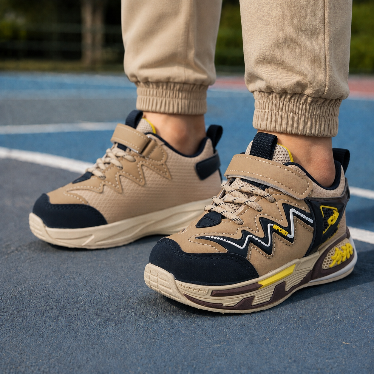 Premium Quality Trendy Look Sneakers for Kids - CG06 (Brown)