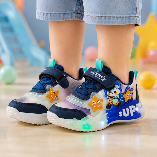 Lights In Sole Cute Design Shoes for Kids - SB14 (Blue)
