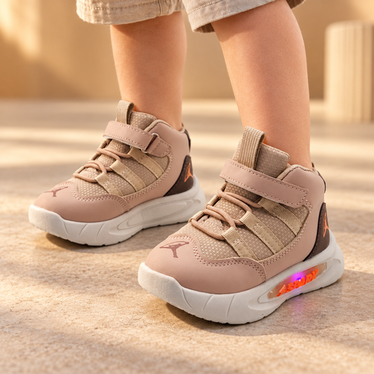 Light Sole Trendy Look Sneakers for Kids - HLB03 (Beige)