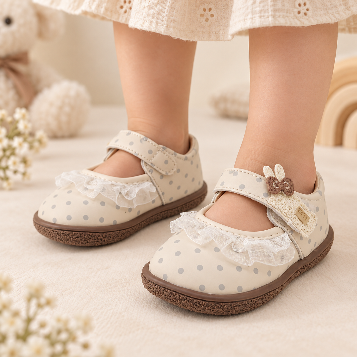 Soft Sole Shoe for Kids Girls - QP02 (Beige)