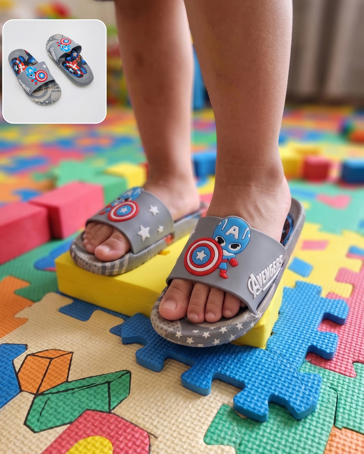 Captain America Theme Non Slip Summer Slipper for Kids Boys - ARS6