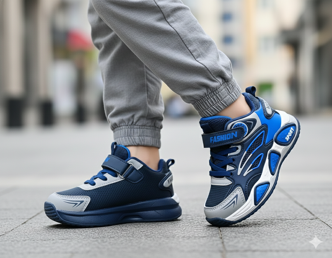 Premium Quality Trendy Look Sneakers for Kids - SB05 (Blue)