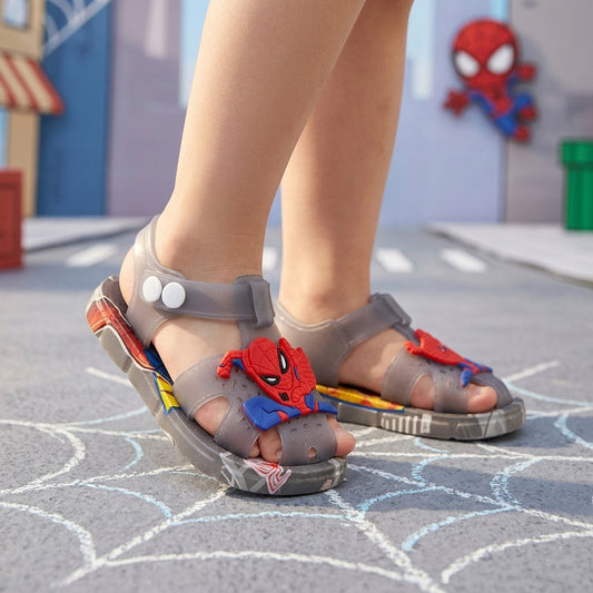 Soft Sole Spiderman Theme Sandals for Kids - 2181 (Gray)