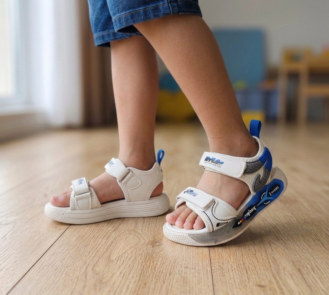Trendy Looking Sandals with LED Sole for Boys - UN17 (White)
