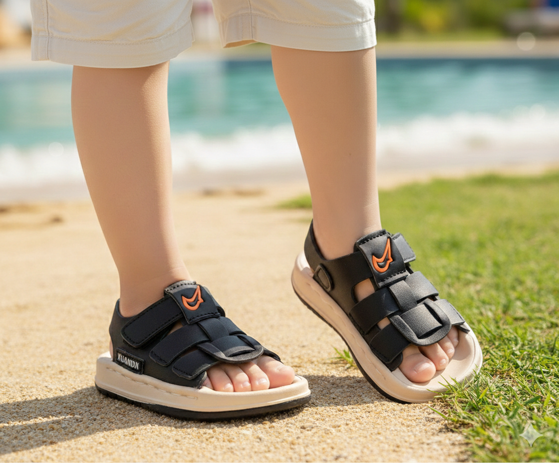 New Trendy Look Soft Sole Sandals for Kids - CW-510 (Black)