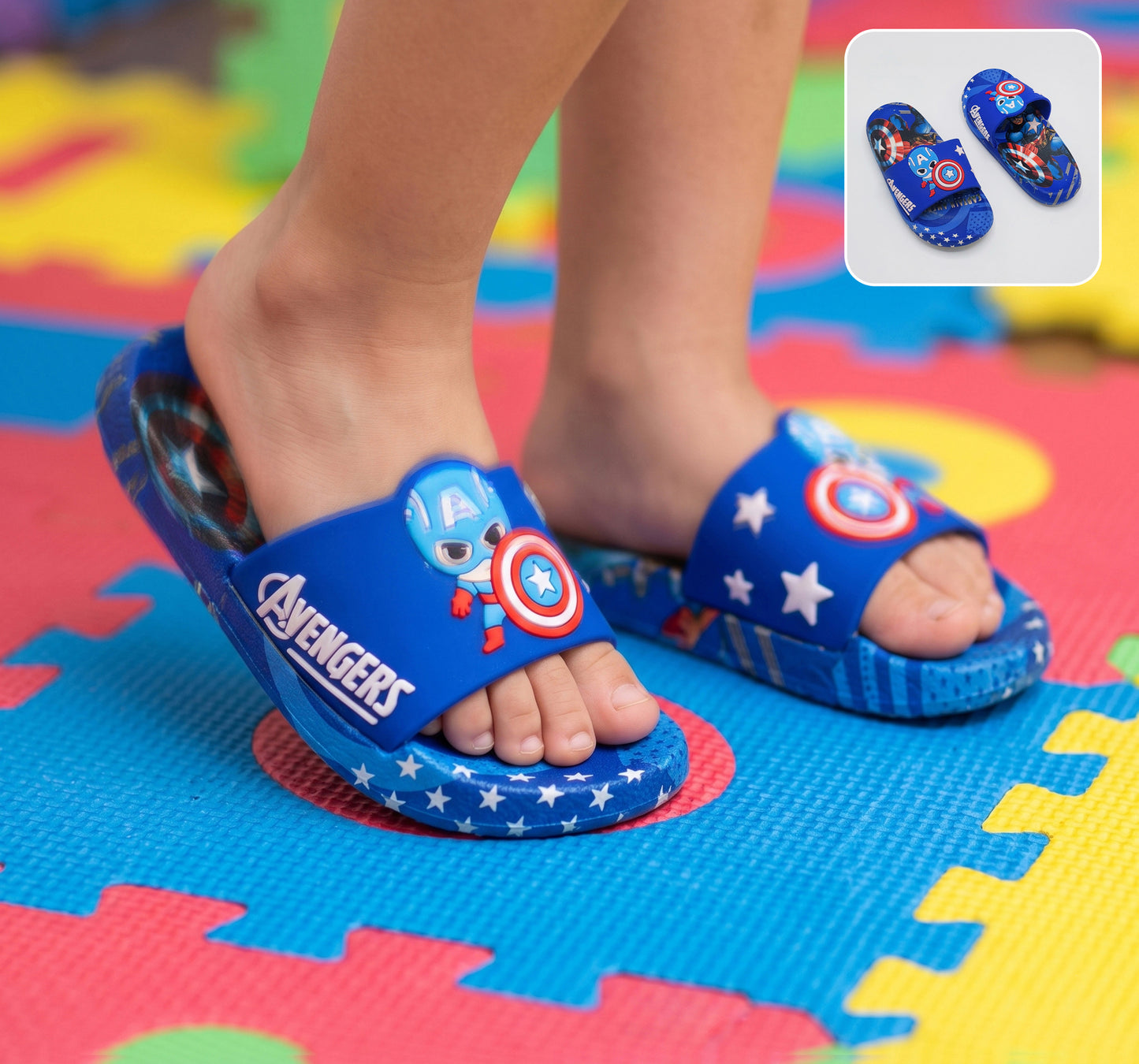 Captain America Theme Non Slip Summer Slipper for Kids Boys - ARS6