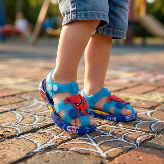Soft Sole Spiderman Theme Sandals for Kids - 2181 (Blue)