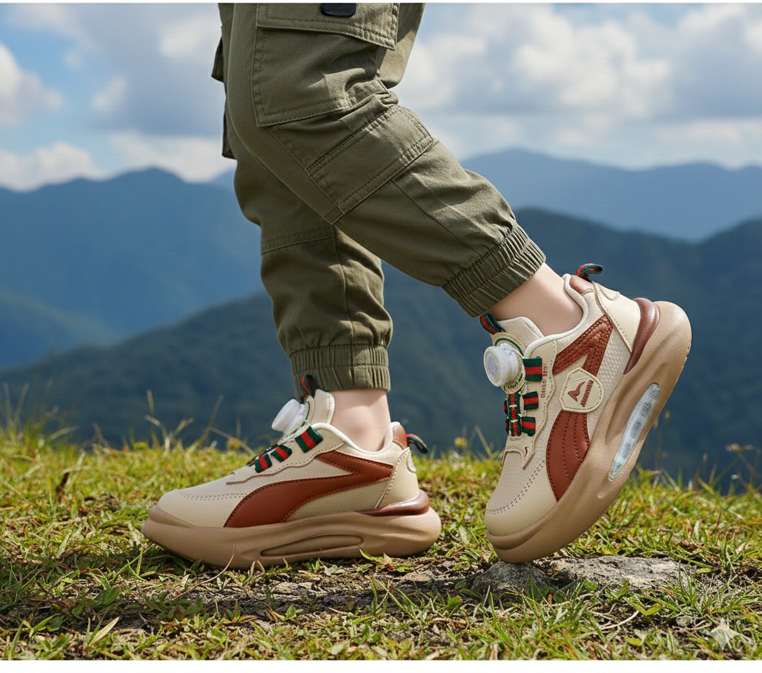 Kids New Trendy Look Autolace Sneakers with Lights in Sole - YOKO18