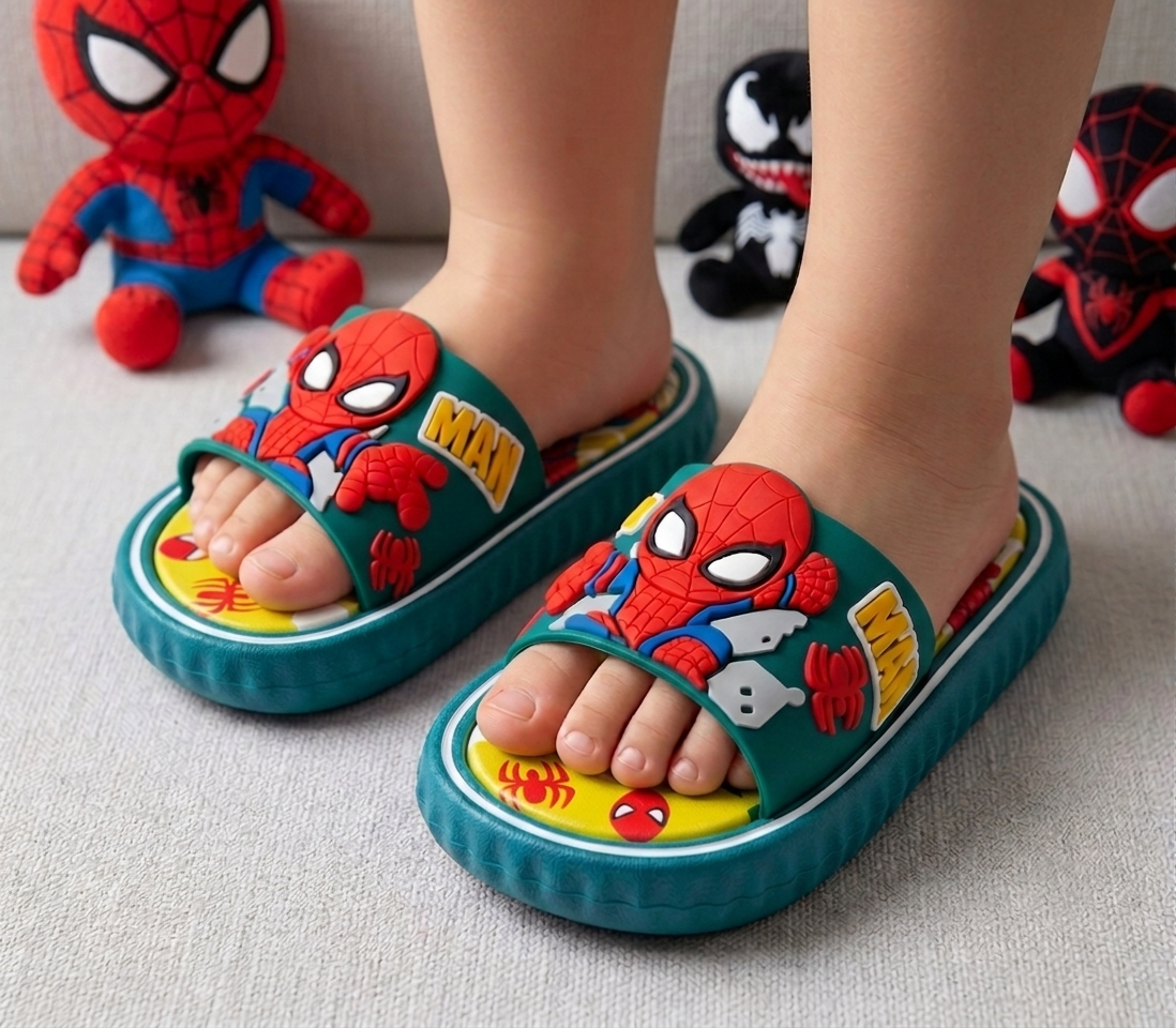 Spider Man Theme Slippers for Boys - BCG107 (Green)